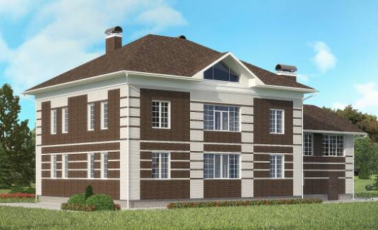 505-002-Л Проект трехэтажного дома и гаражом, красивый дом из кирпича Омск | Проекты домов от House Expert