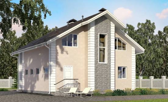 150-002-П Проект двухэтажного дома мансардой, гараж, доступный дом из блока Омск | Проекты домов от House Expert