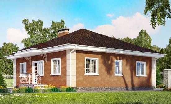 100-001-Л Проект одноэтажного дома, компактный домик из бризолита Омск | Проекты одноэтажных домов от House Expert