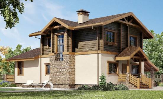 170-004-П Проект двухэтажного дома мансардой, гараж, компактный дом из бризолита из дерева Омск | Проекты домов от House Expert