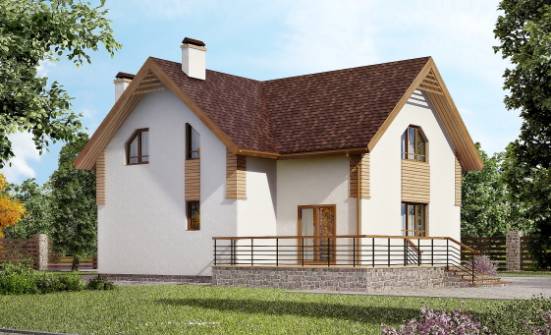150-009-П  Проект двухэтажного дома мансардой, экономичный домик из арболита Омск | Проекты домов от House Expert