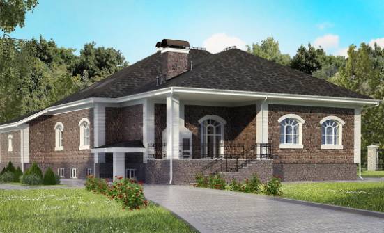 490-001-П Проект трехэтажного дома мансардный этаж и гаражом, большой домик из кирпича Омск | Проекты домов от House Expert