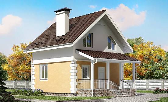 070-002-П Проект двухэтажного дома мансардный этаж, экономичный коттедж из бризолита Омск | Проекты домов от House Expert
