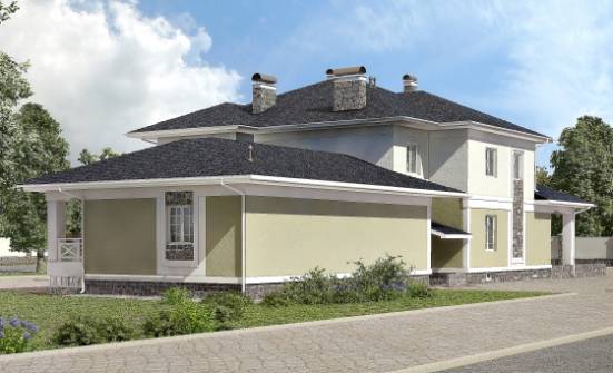 620-001-Л Проект трехэтажного дома, гараж, красивый домик из бризолита Омск | Проекты домов от House Expert