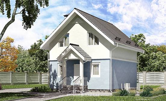 095-002-П Проект двухэтажного дома мансардный этаж, доступный загородный дом из газосиликатных блоков Омск | Проекты домов от House Expert