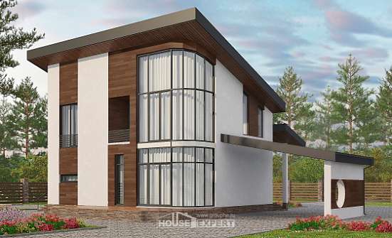 230-001-П Проект двухэтажного дома с мансардным этажом, современный дом из кирпича Омск | Проекты домов от House Expert
