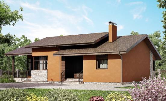 130-007-П Проект одноэтажного дома, доступный домик из арболита Омск | Проекты домов от House Expert