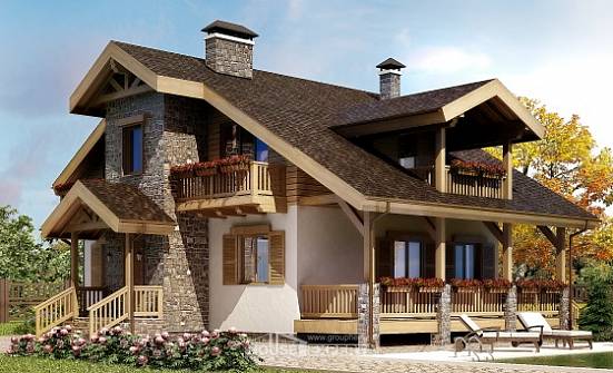 150-004-П Проект двухэтажного дома с мансардой, бюджетный домик из теплоблока Омск | Проекты домов от House Expert