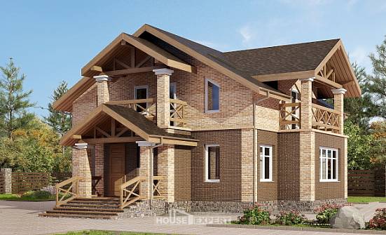 160-014-П Проект двухэтажного дома, красивый дом из поризованных блоков Омск | Проекты домов от House Expert