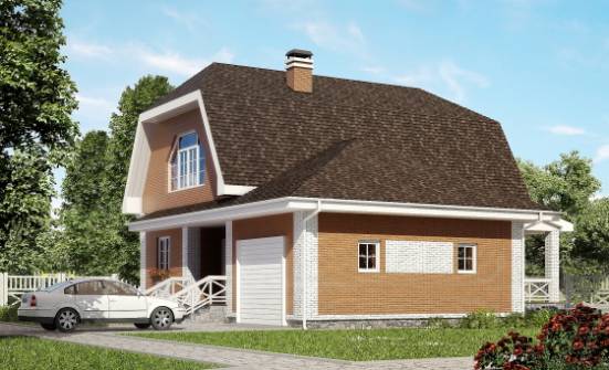 160-006-П Проект двухэтажного дома мансардный этаж и гаражом, уютный дом из бризолита Омск | Проекты домов от House Expert