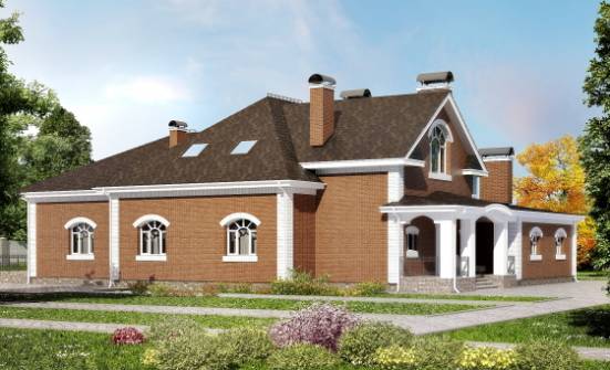 400-003-П Проект двухэтажного дома с мансардой, большой домик из арболита Омск | Проекты домов от House Expert