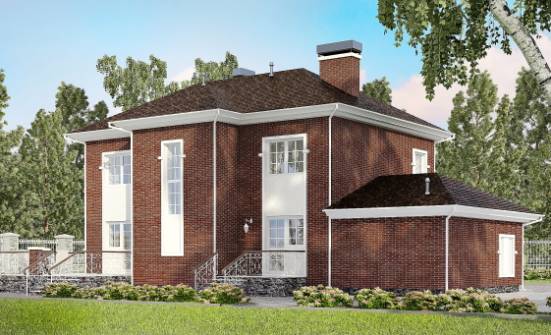 180-006-Л Проект двухэтажного дома и гаражом, классический загородный дом из кирпича Омск | Проекты домов от House Expert