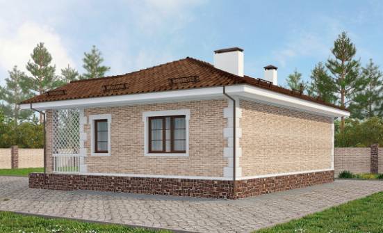 065-002-П Проект бани из кирпича Омск | Проекты одноэтажных домов от House Expert