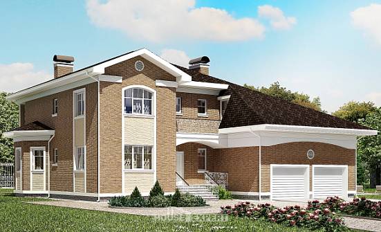 335-002-П Проект двухэтажного дома и гаражом, классический загородный дом из кирпича Омск | Проекты домов от House Expert