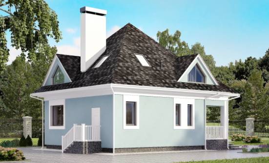 110-001-Л Проект двухэтажного дома мансардой, современный домик из блока Омск | Проекты домов от House Expert