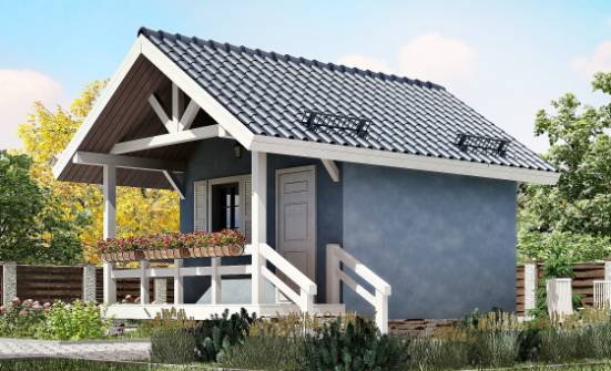 020-001-П Проект одноэтажного дома, доступный коттедж из бревен Омск | Проекты домов от House Expert