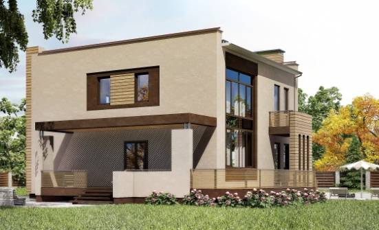 220-003-Л Проект двухэтажного дома и гаражом, красивый загородный дом из блока Омск | Проекты домов от House Expert