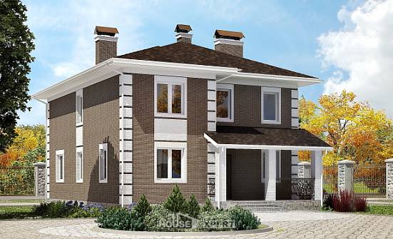 185-002-П Проект двухэтажного дома, недорогой домик из газосиликатных блоков Омск | Проекты домов от House Expert