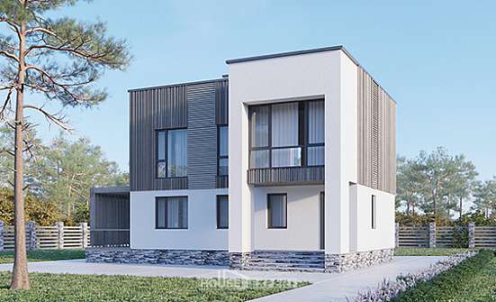 150-017-П Проект двухэтажного дома, бюджетный загородный дом из бризолита Омск | Проекты домов от House Expert