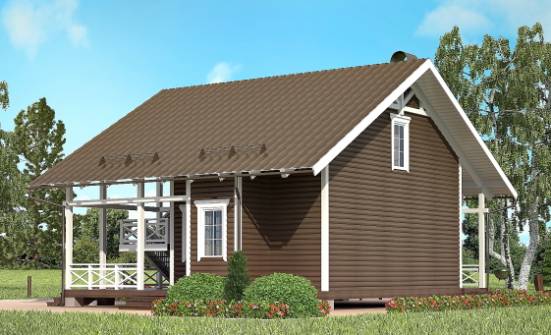 080-001-П Проект двухэтажного дома с мансардой, недорогой коттедж из дерева Омск | Проекты домов от House Expert