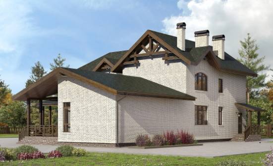340-004-Л Проект двухэтажного дома, красивый коттедж из теплоблока Омск | Проекты домов от House Expert
