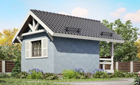 020-001-П Проект одноэтажного дома, доступный коттедж из бревен Омск | Проекты домов от House Expert