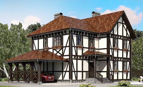 180-004-Л Проект двухэтажного дома с мансардой и гаражом, доступный домик из кирпича Омск | Проекты домов от House Expert