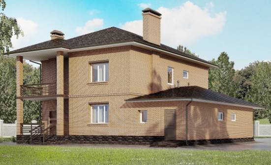 245-003-Л Проект двухэтажного дома, гараж, красивый дом из кирпича Омск | Проекты домов от House Expert