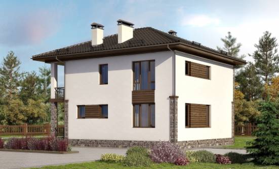 170-005-П Проект двухэтажного дома, красивый загородный дом из поризованных блоков Омск | Проекты домов от House Expert