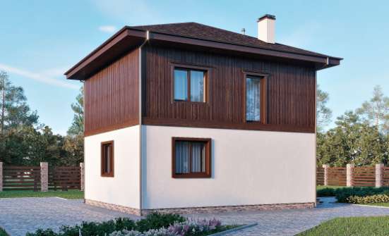100-006-Л Проект двухэтажного дома, небольшой дом из теплоблока Омск | Проекты домов от House Expert