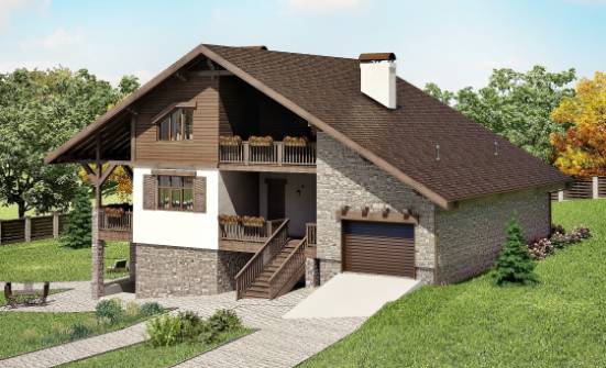 300-003-П Проект трехэтажного дома мансардой и гаражом, классический загородный дом из кирпича Омск | Проекты домов от House Expert