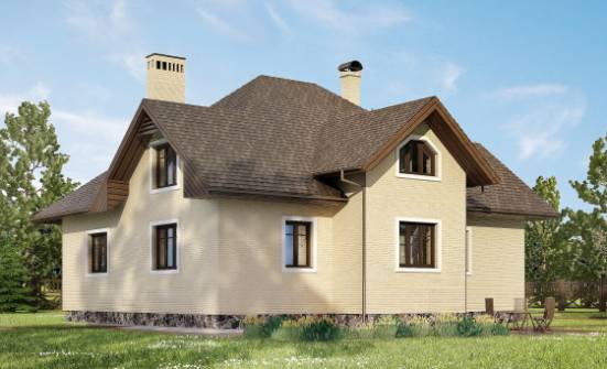 275-003-П Проект двухэтажного дома с мансардным этажом и гаражом, красивый домик из кирпича Омск | Проекты домов от House Expert