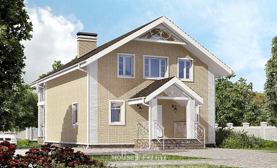 150-007-Л Проект двухэтажного дома с мансардой, скромный коттедж из бризолита Омск | Проекты домов от House Expert