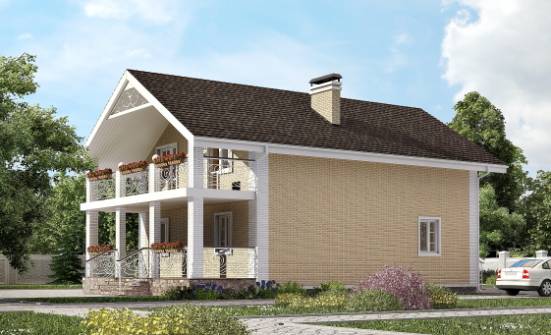 150-007-Л Проект двухэтажного дома с мансардой, скромный коттедж из бризолита Омск | Проекты домов от House Expert