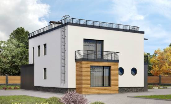 260-002-П Проект двухэтажного дома и гаражом, большой коттедж из поризованных блоков Омск | Проекты домов от House Expert