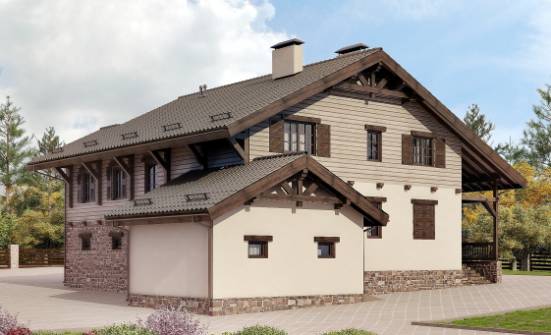 255-002-П Проект двухэтажного дома мансардный этаж и гаражом, современный домик из блока Омск | Проекты домов от House Expert