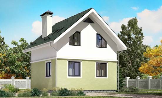 070-001-П Проект двухэтажного дома с мансардой, скромный загородный дом из твинблока Омск | Проекты домов от House Expert