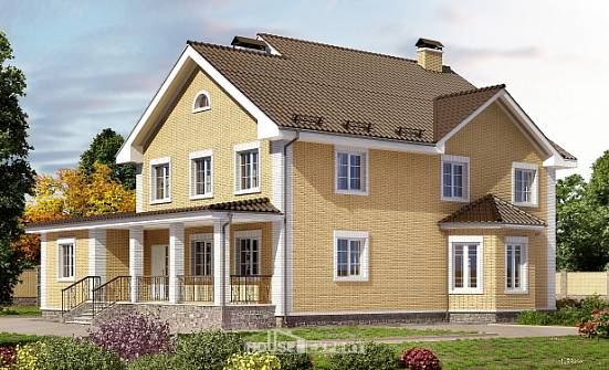 320-003-Л Проект двухэтажного дома, классический загородный дом из блока Омск | Проекты домов от House Expert