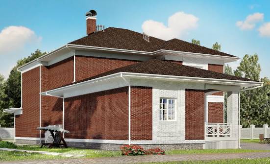 315-001-П Проект двухэтажного дома и гаражом, красивый коттедж из кирпича Омск | Проекты домов от House Expert