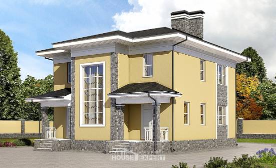 155-011-Л Проект двухэтажного дома, недорогой домик из газосиликатных блоков Омск | Проекты домов от House Expert