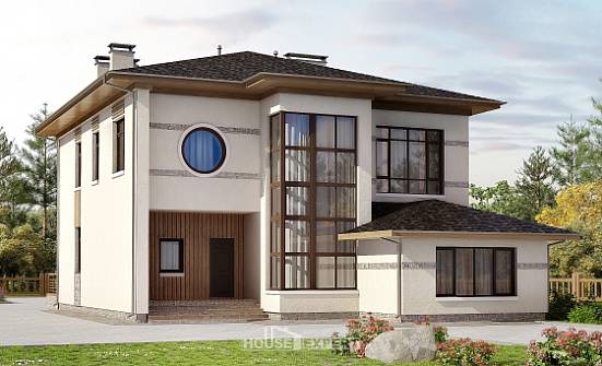 345-001-П Проект двухэтажного дома, огромный загородный дом из керамзитобетонных блоков Омск | Проекты домов от House Expert
