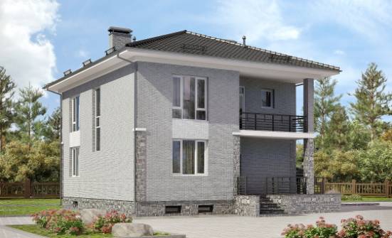 275-004-П Проект трехэтажного дома и гаражом, уютный дом из кирпича Омск | Проекты домов от House Expert