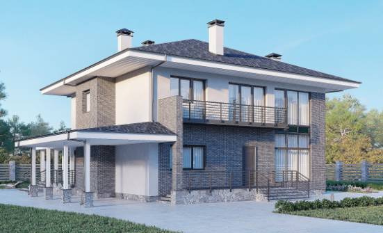 250-004-Л Проект двухэтажного дома, просторный дом из газобетона Омск | Проекты домов от House Expert