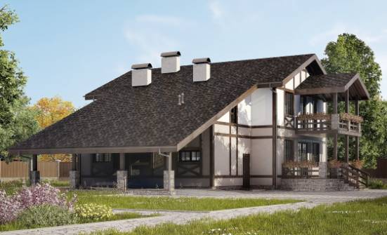 250-002-П Проект двухэтажного дома мансардой, гараж, красивый дом из кирпича Омск | Проекты домов от House Expert