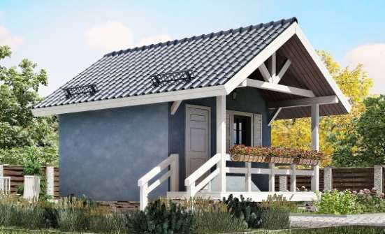 020-001-Л Проект одноэтажного дома, миниатюрный загородный дом из бревен Омск | Проекты домов от House Expert