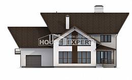 300-002-П Проект двухэтажного дома мансардный этаж, гараж, огромный коттедж из теплоблока, Омск