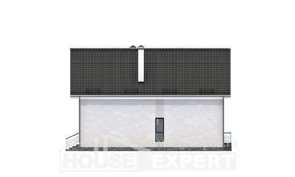 200-007-Л Проект двухэтажного дома мансардой и гаражом, просторный домик из газобетона, Омск