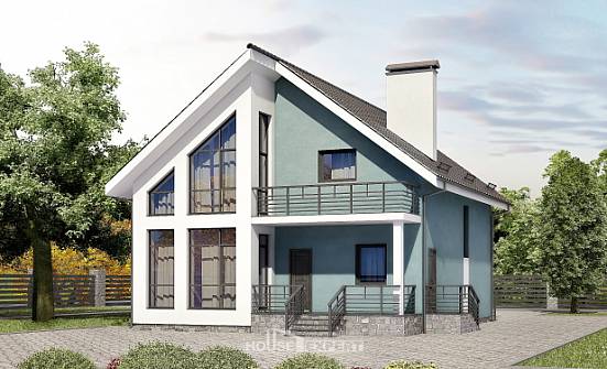 170-006-П Проект двухэтажного дома с мансардным этажом, красивый загородный дом из керамзитобетонных блоков, Омск