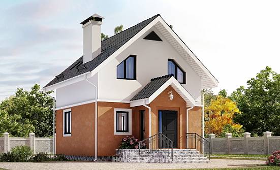 070-001-Л Проект двухэтажного дома мансардой, дешевый коттедж из газосиликатных блоков, Омск