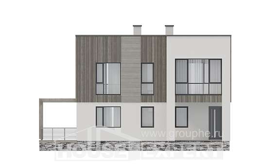 150-017-П Проект двухэтажного дома, классический загородный дом из теплоблока, Омск